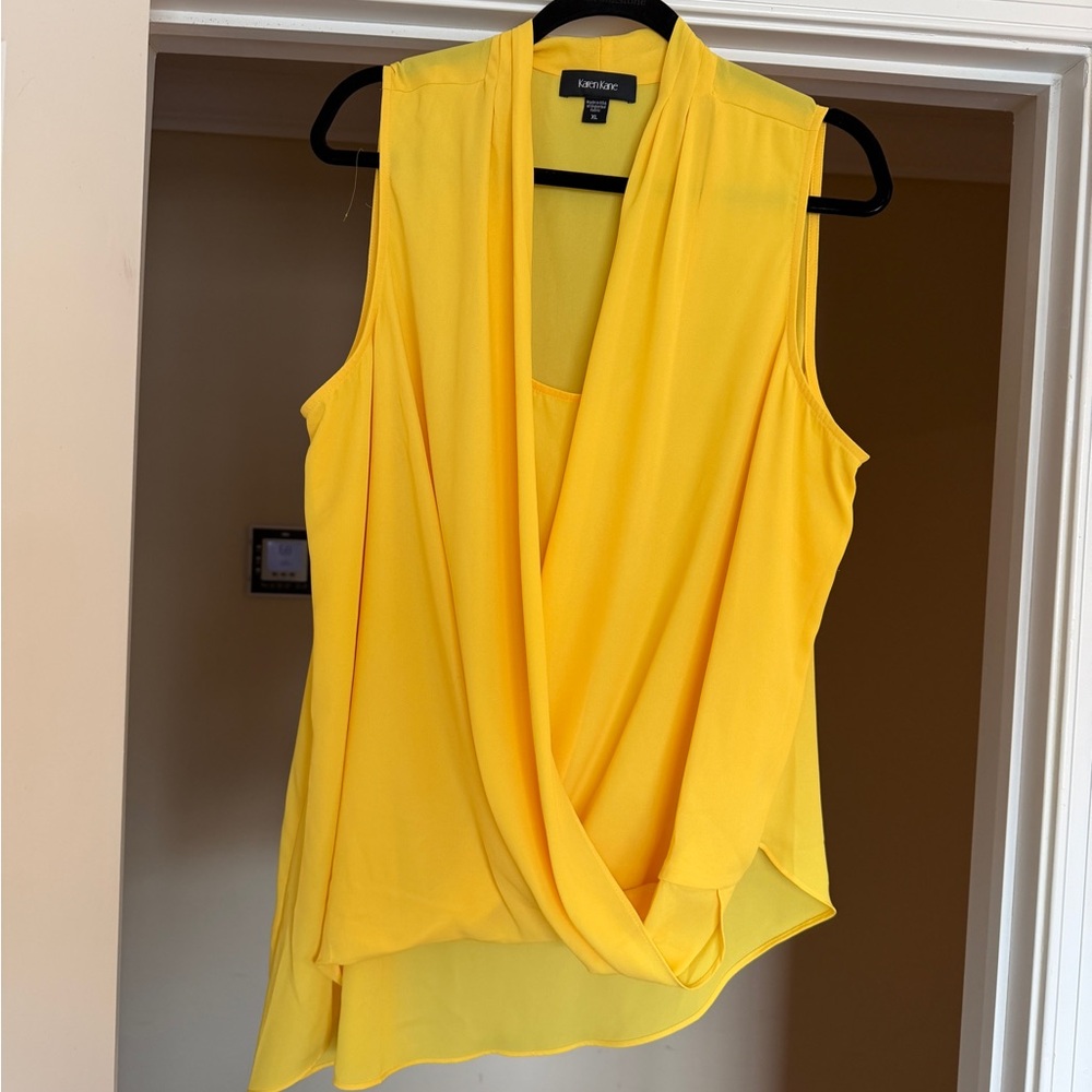 Karen Kane Vibrant Yellow Sleeveless Blouse